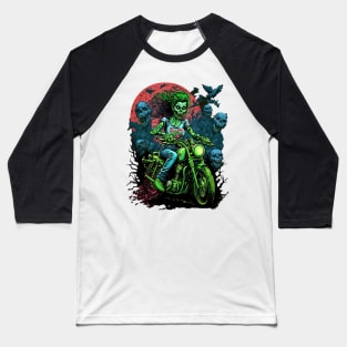 Zombie Girl riding a motorcycle Baseball T-Shirt